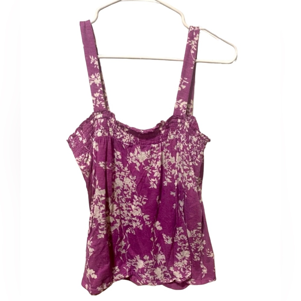 Old Navy Plum Flowered Tank Size Large